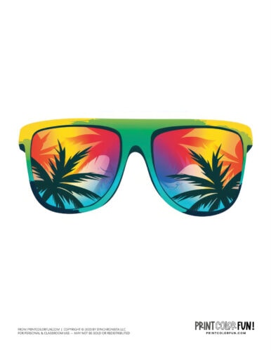 Colorful sunglasses clipart from PrintColorFun com (3)