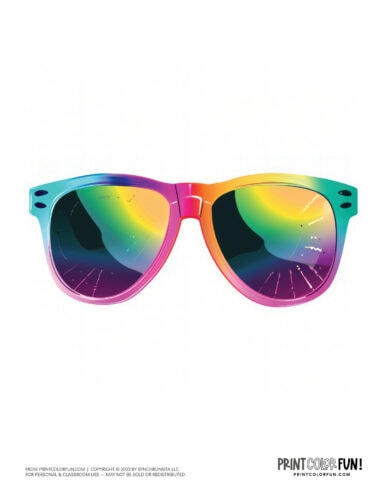 Colorful sunglasses clipart from PrintColorFun com