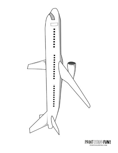 Commercial jet plane coloring page from PrintColorFun com (1)