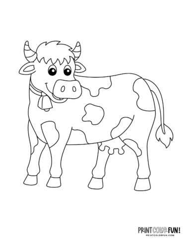 Cow coloring page clipart at PrintColorFun com 3