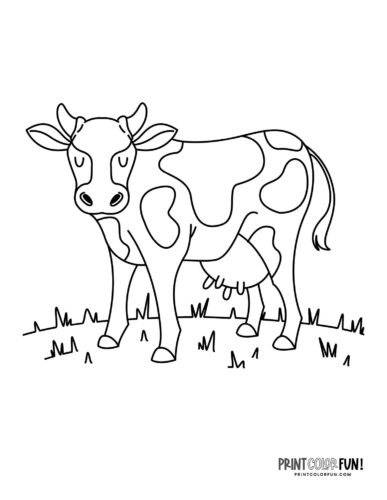 Cow coloring page clipart at PrintColorFun com 5