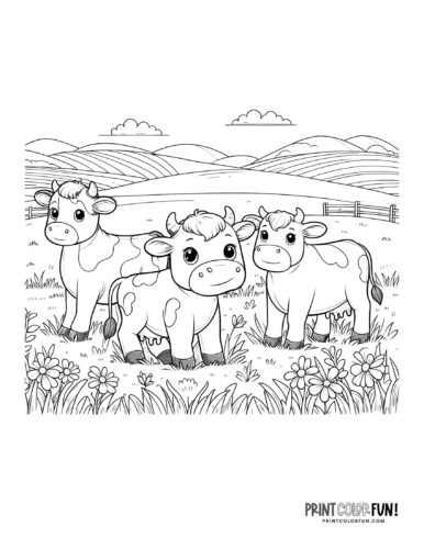 Cow coloring page from PrintColorFun com 2