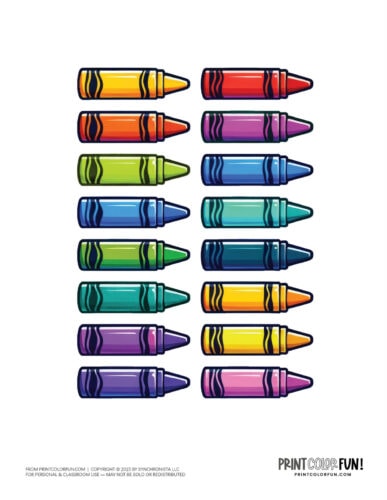 Crayons coloring clipart from PrintColorFun com 1