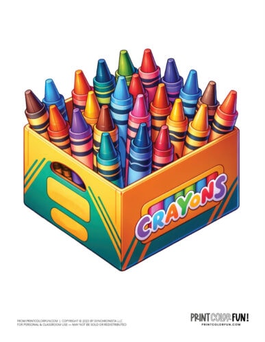 Crayons coloring clipart from PrintColorFun com 2