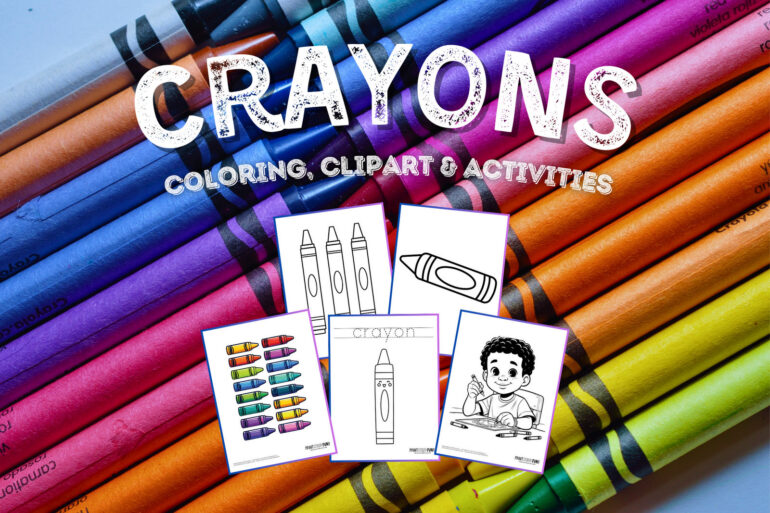 Crayons coloring page clipart activities from PrintColorFun com