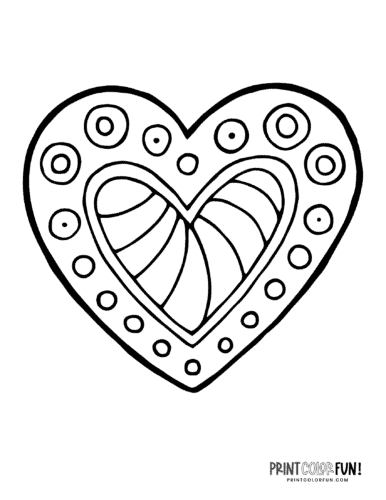 easy abstract heart coloring pages