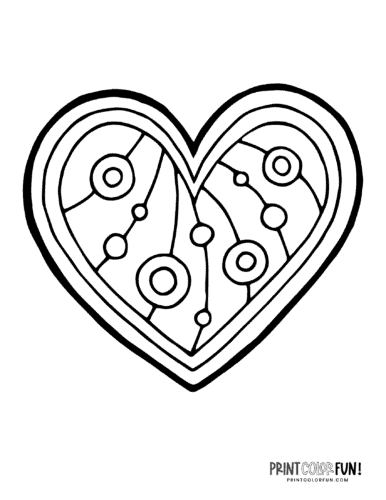 Creative abstract doodle heart coloring page (4)