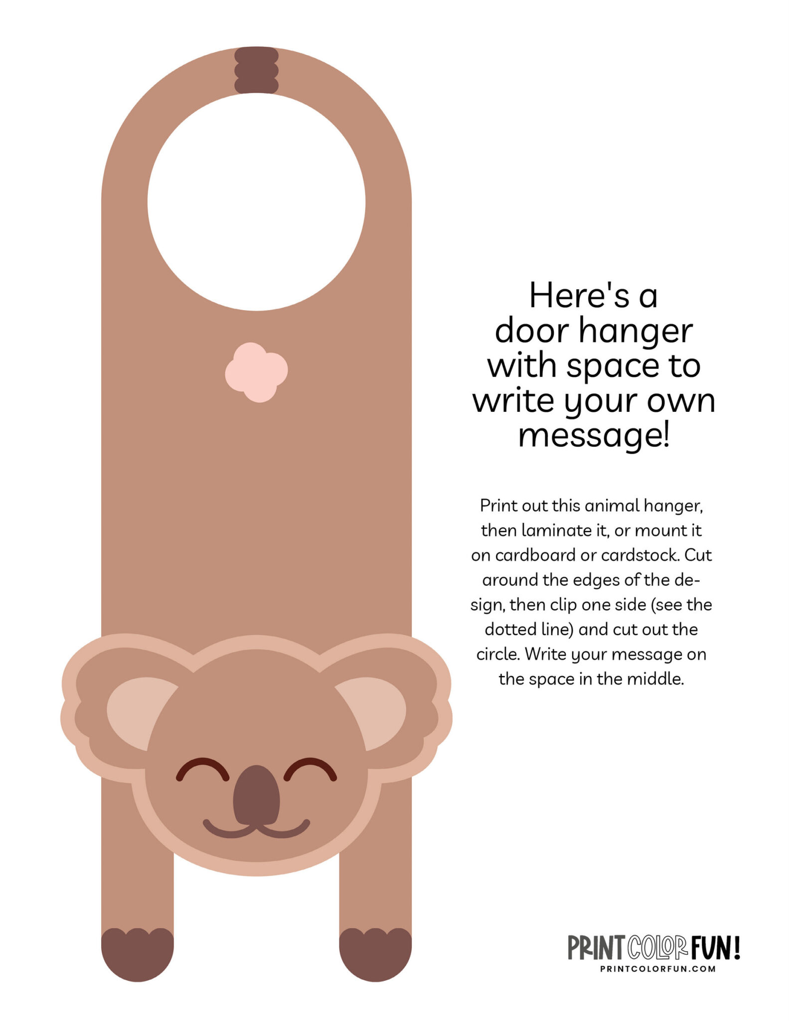 Blank door hanger template printables: 10 fun facts + craft ideas ...