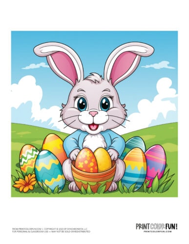Cute Easter bunny color clipart at PrintColorFun com (1)