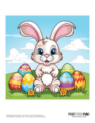 Cute Easter bunny color clipart at PrintColorFun com (10)