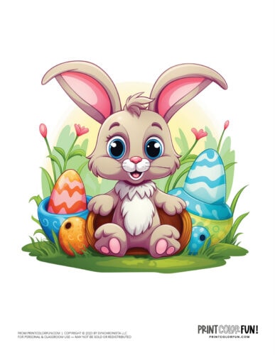 Cute Easter bunny color clipart at PrintColorFun com (11)