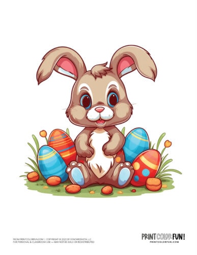 Cute Easter bunny color clipart at PrintColorFun com (12)