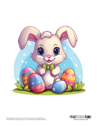 Cute Easter bunny color clipart at PrintColorFun com (13)