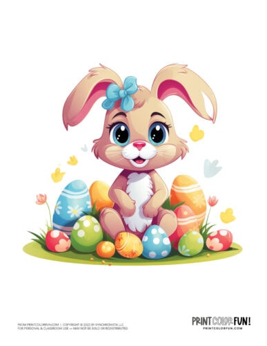 Cute Easter bunny color clipart at PrintColorFun com (14)