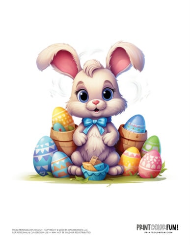 Cute Easter bunny color clipart at PrintColorFun com (15)