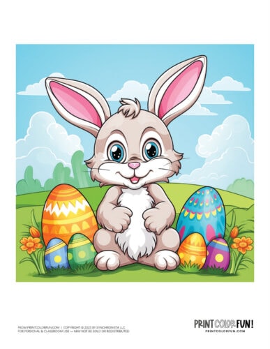 Cute Easter bunny color clipart at PrintColorFun com (2)