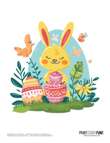 Cute Easter bunny color clipart at PrintColorFun com (3)
