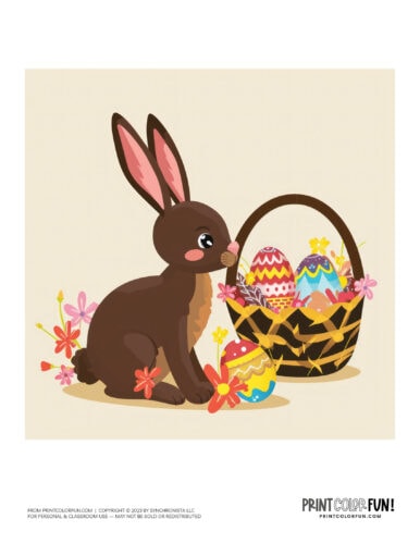 Cute Easter bunny color clipart at PrintColorFun com (5)