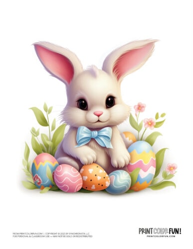 Cute Easter bunny color clipart at PrintColorFun com (6)
