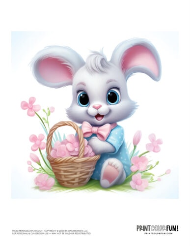 Cute Easter bunny color clipart at PrintColorFun com (7)