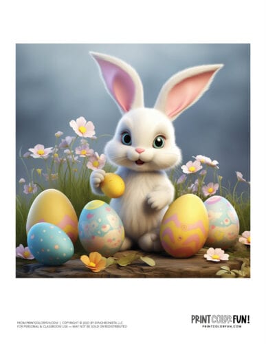 Cute Easter bunny color clipart at PrintColorFun com (9)