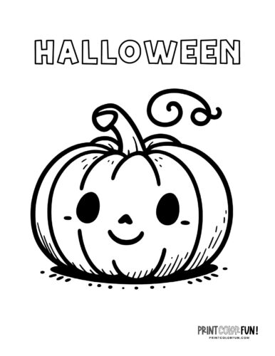Cute Halloween pumpkin printables to color (2)