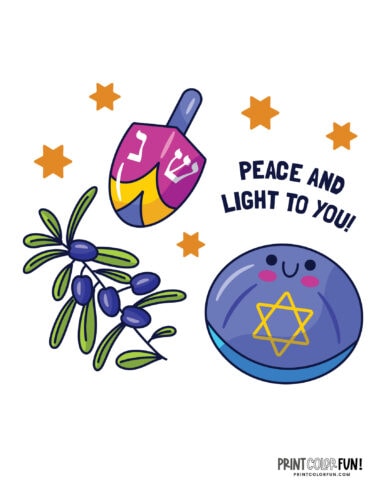Cute Hanukkah color clipart at PrintColorFun com (2)