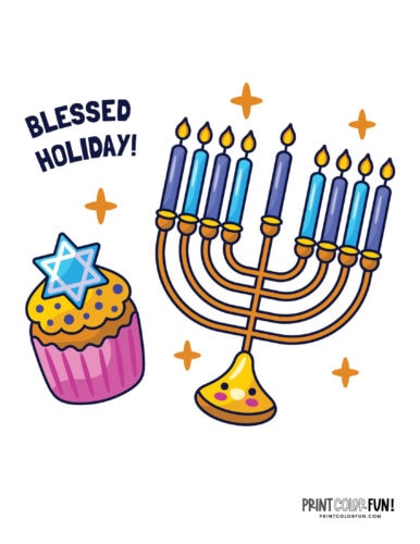 Cute Hanukkah color clipart at PrintColorFun com (3)