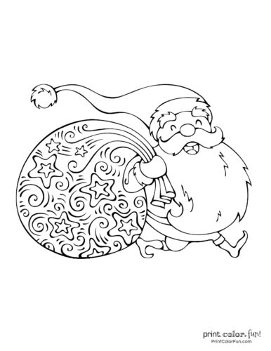 10 Cute Santa Claus Christmas Coloring Pages Plus Twas The