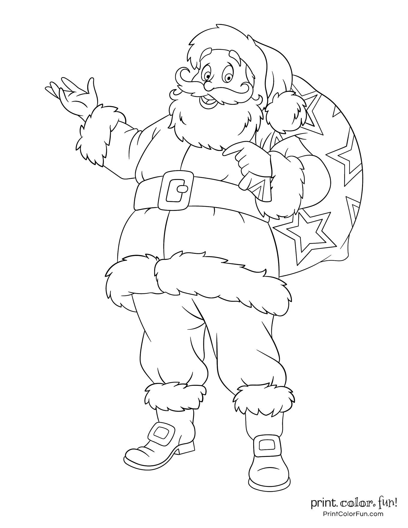 10 cute Santa Claus Christmas coloring pages (plus 'Twas The Night