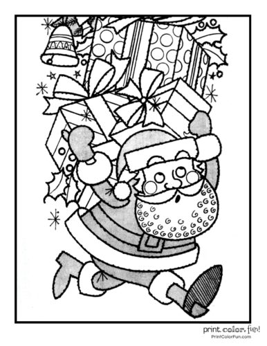 Cute Santa Claus Christmas coloring pages (6)