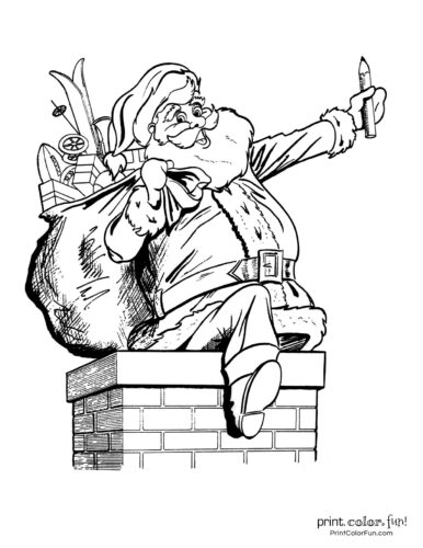 Cute Santa Claus Christmas coloring pages (7)