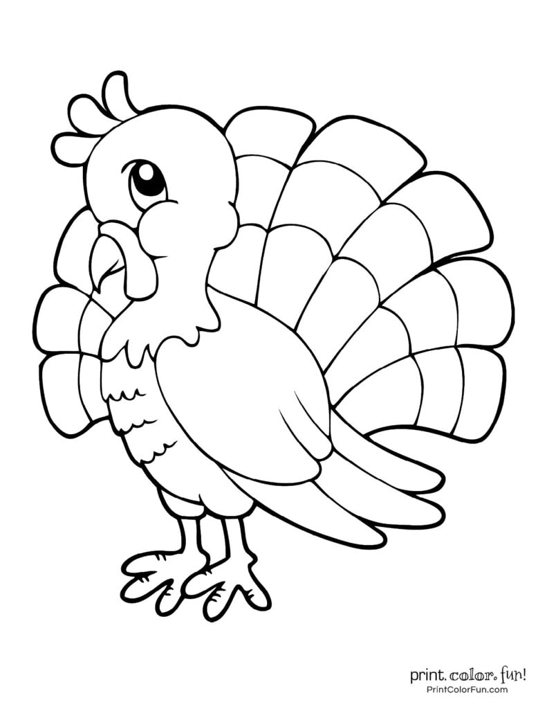 24 terrific Thanksgiving turkey coloring pages for some free printable ...