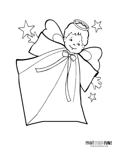 Cute angel boy coloring page from PrintColorFun com