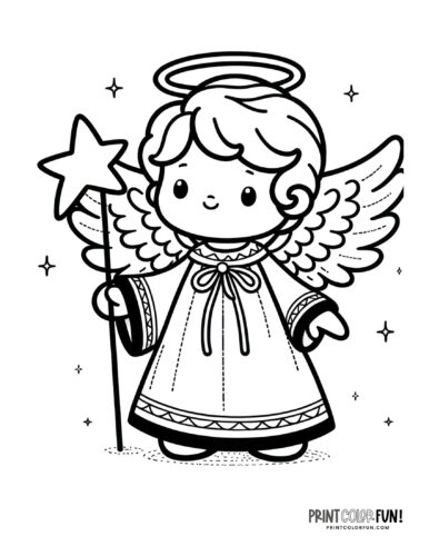 Cute angel child coloring page from PrintColorFun com