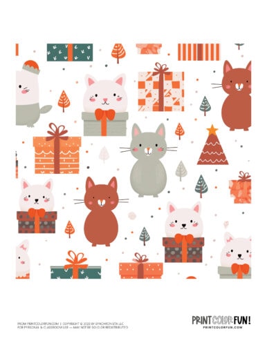 Cute animal Christmas wrapping paper from PrintColorFun com (3)