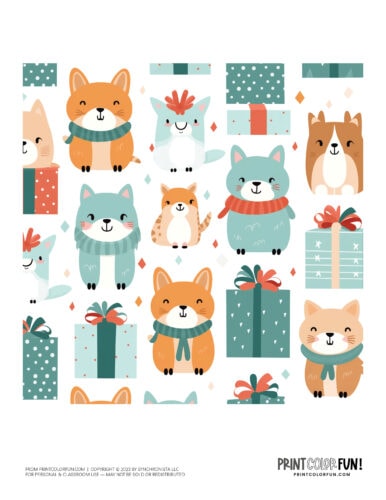 Cute animal Christmas wrapping paper from PrintColorFun com (5)