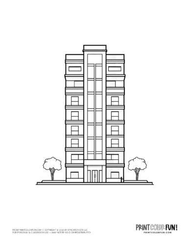 Cute apartment buiilding coloring page from PrintColorFun com (3)