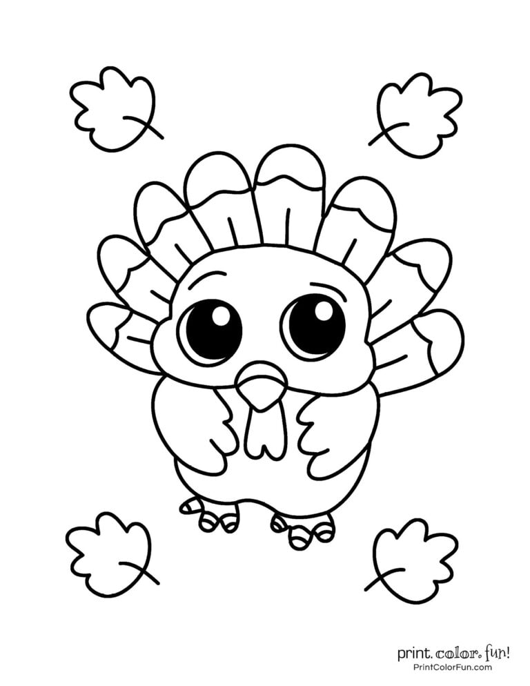 24 terrific Thanksgiving turkey coloring pages for some free printable ...