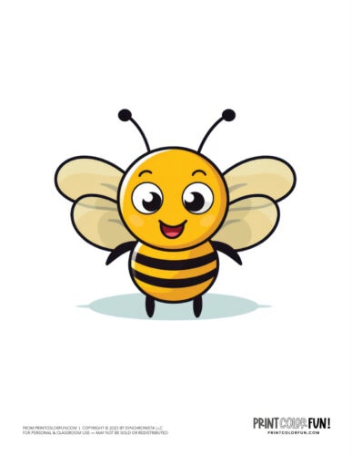 Cute bee clipart drawing from PrintColorFun com 1