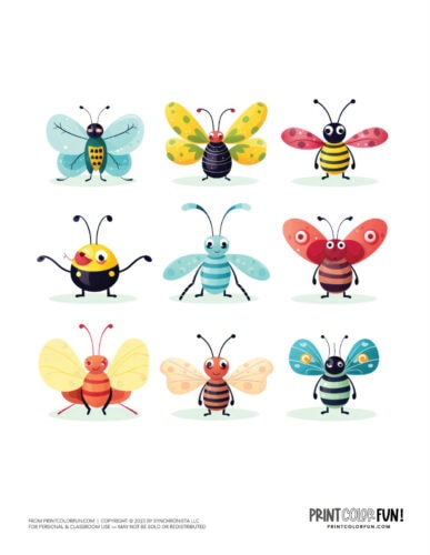 Cute bug sticker clipart drawings PrintColorFun com 1