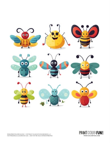 Cute bug sticker clipart drawings PrintColorFun com 2