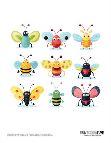 Cute bug sticker clipart drawings PrintColorFun com 3