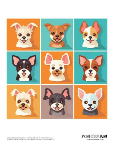 Cute cartoon dog color clipart from PrintColorFun com 2