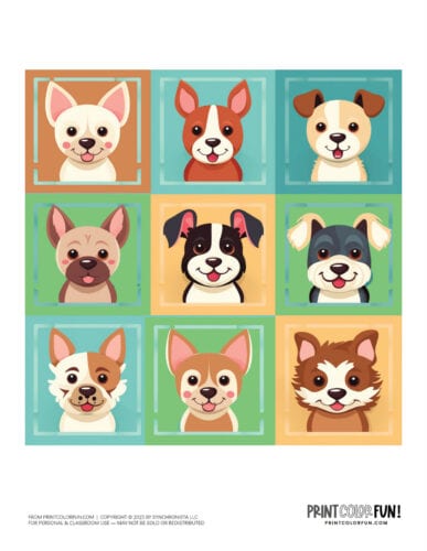 Cute cartoon dog color clipart from PrintColorFun com 3