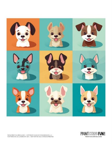 Cute cartoon dog color clipart from PrintColorFun com 5