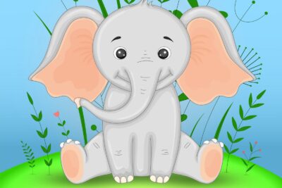 cute cartoon elephant coloring pages