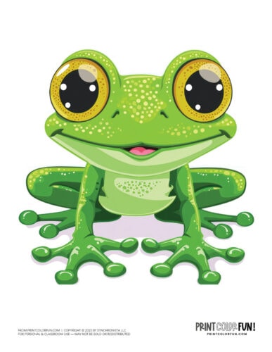 Cute cartoon frog clipart from PrintColorFun com (1)