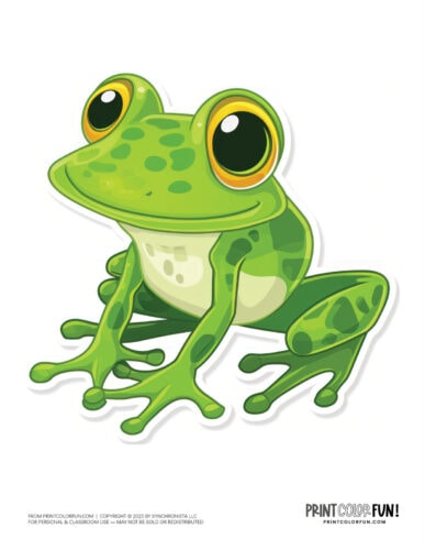 Cute cartoon frog clipart from PrintColorFun com (2)