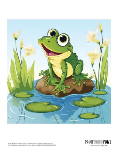 Cute cartoon frog clipart from PrintColorFun com (4)